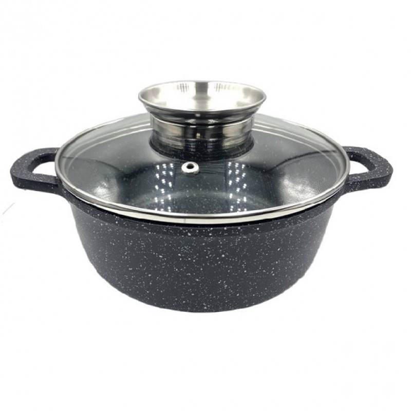 Казан UNIQUE UN-5272 1,7л (18см мрамор/черный) Одесса - изображение 2