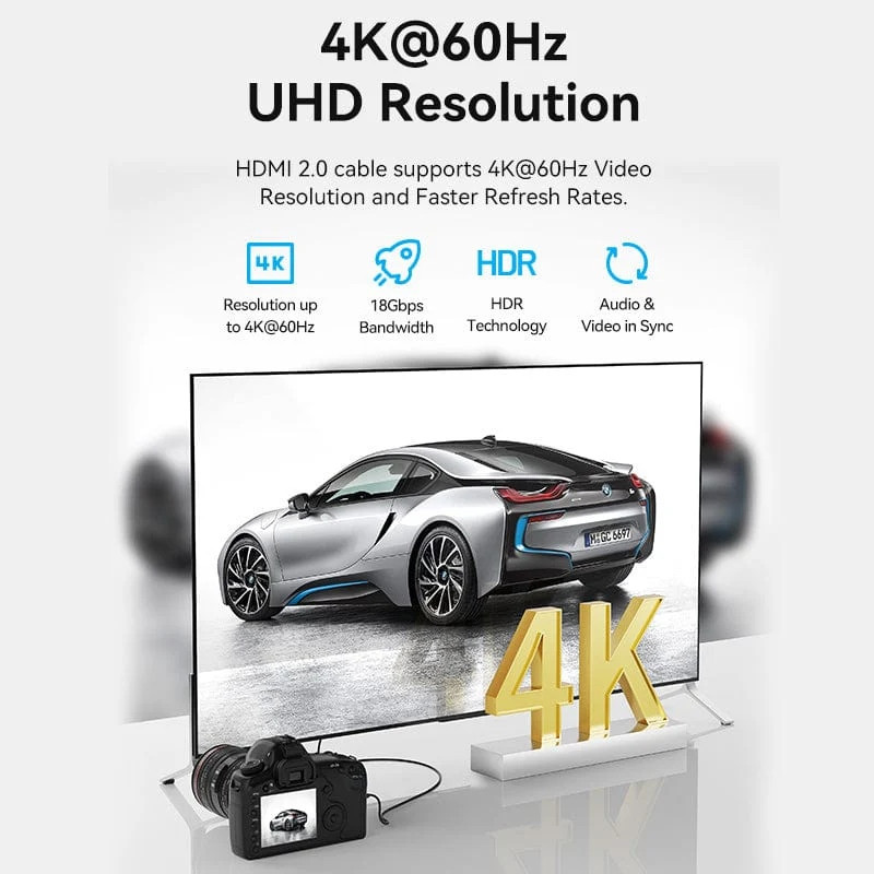 Кабель HDMI M - Micro M, 1.5 м, V2.0 4K 60Гц 18Gbps HDR Dolby Vention Винница - изображение 5