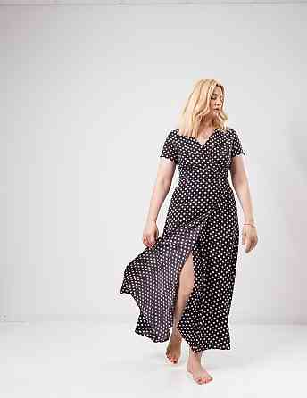 Літнє плаття в підлогу "Кайлі" оптом | Батал Чорний, 52 Київ