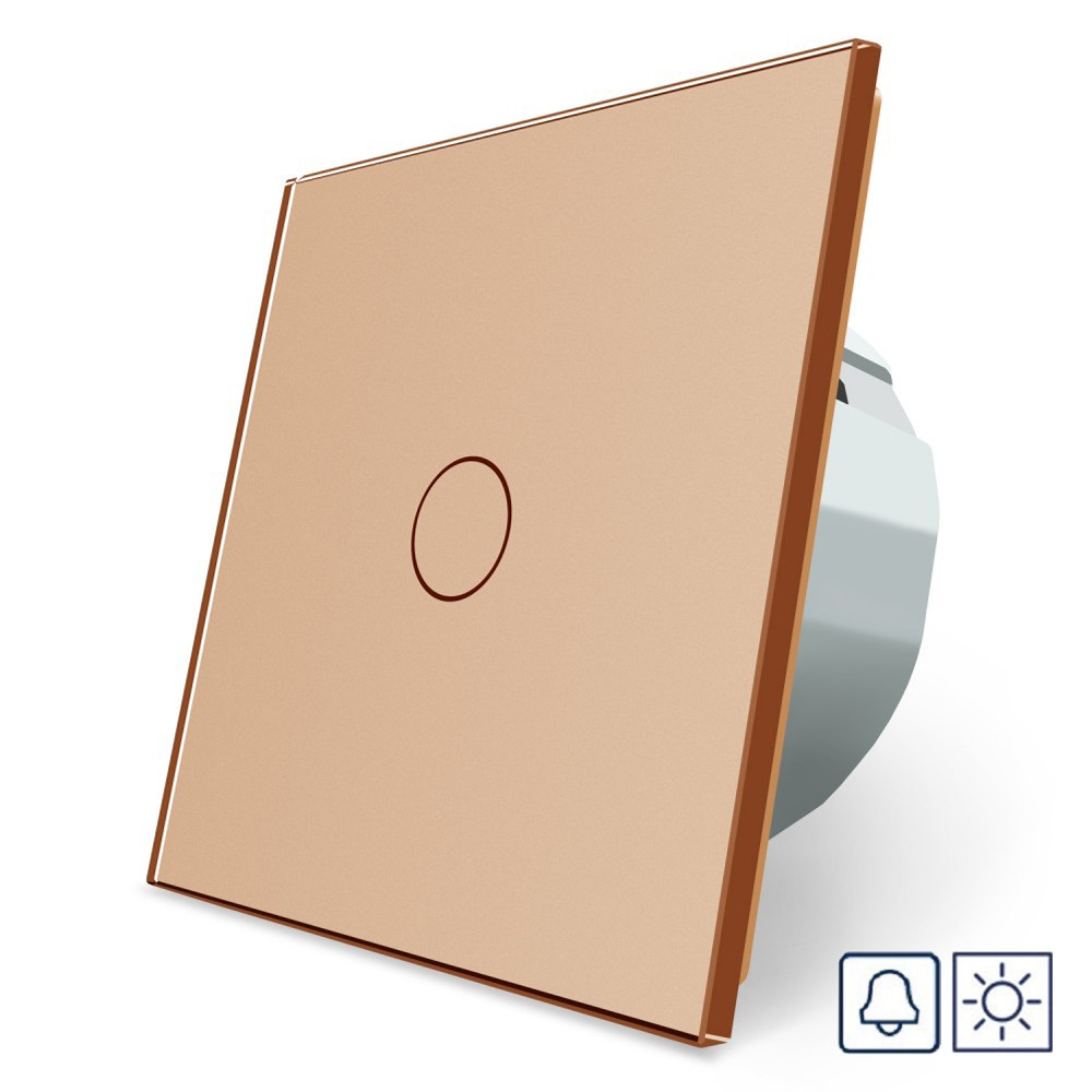 LIVOLO Сенсорна кнопка 1 сенсор Сухий контакт Livolo золото скло (VL-C701IH-13) Коломыя - изображение 2