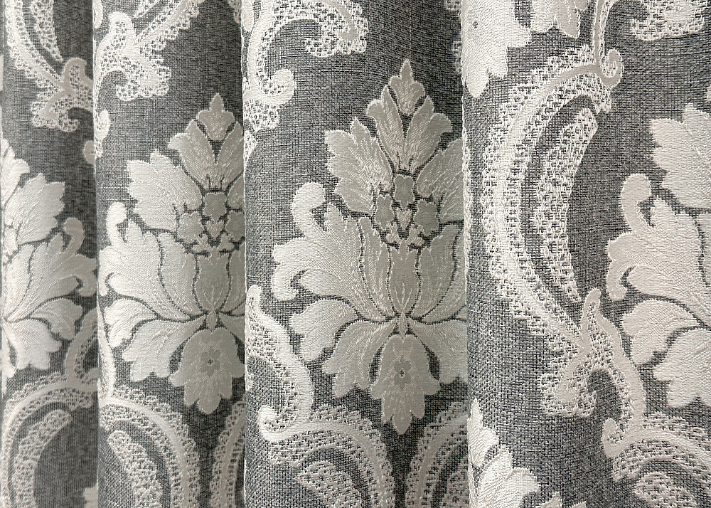 Комплект готовых штор VR-Textil Лен Корона Мария № 1266ш Графитовый с светло-бежевым 150х270 см 2 шт (33-0097) Киев - изображение 7