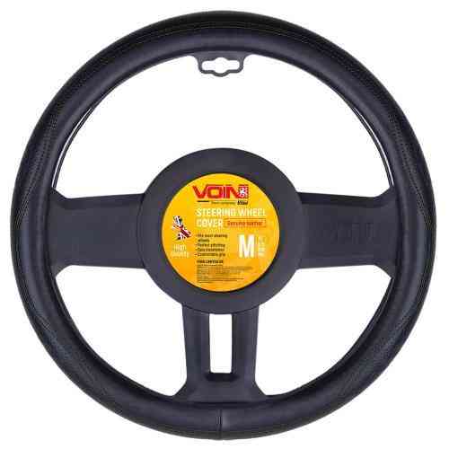 Чохол на кермо VLOD-L2170 BK M чорний шкіряний, один шов, без отворів Харків