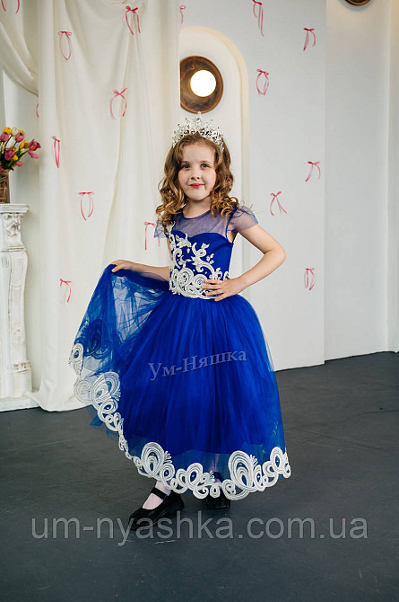 Дитяча синя сукня 3Д-Мереживо 116-134 Кривий Ріг - фото 9