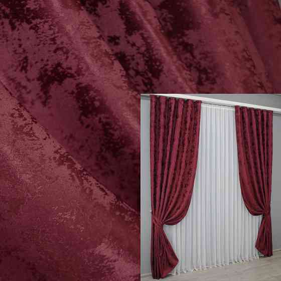 Комплект готовых штор VR-Textil Жаккард Sultan XO № 1472ш Бордовый 150х270 см 2 шт (33-0341) Киев