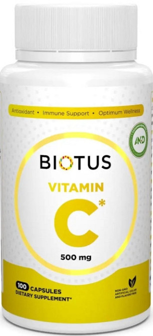 Вітамін С (аскорбінова кислота) Biotus Vitamin C 500 мг 100 капс Київ - фото 1