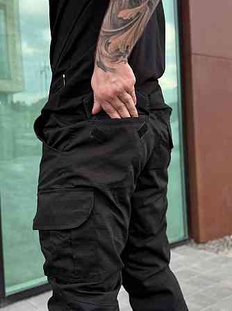 Військові штани чорні ріп-стоп літні ЗСУ, тактичні чоловічі армовані штани для бойових задач і тренувань Львів