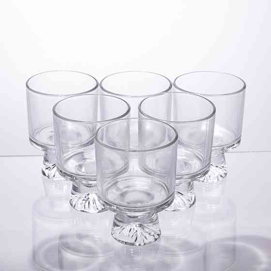 Набір креманок із товстого скла на ніжці 6 штук по 200 мл 64486-69 Коломыя