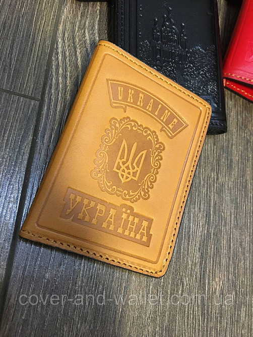 Патріотична обкладинка на id паспорт з натуральної шкіри Київ - фото 5