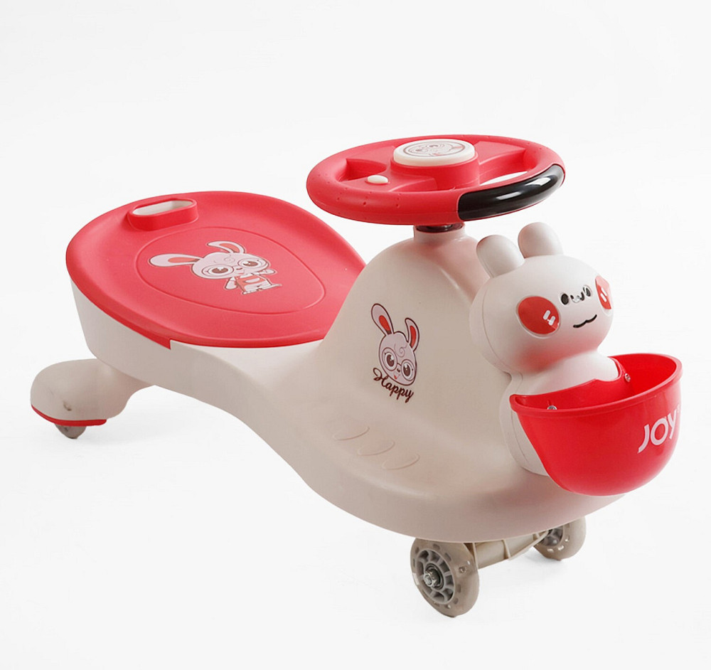 Каталка-толокар JOY колеса PU зі світлом музика захисний бампер батьківська ручка Біло-червона (LD-407-29) Чернигов - изображение 4