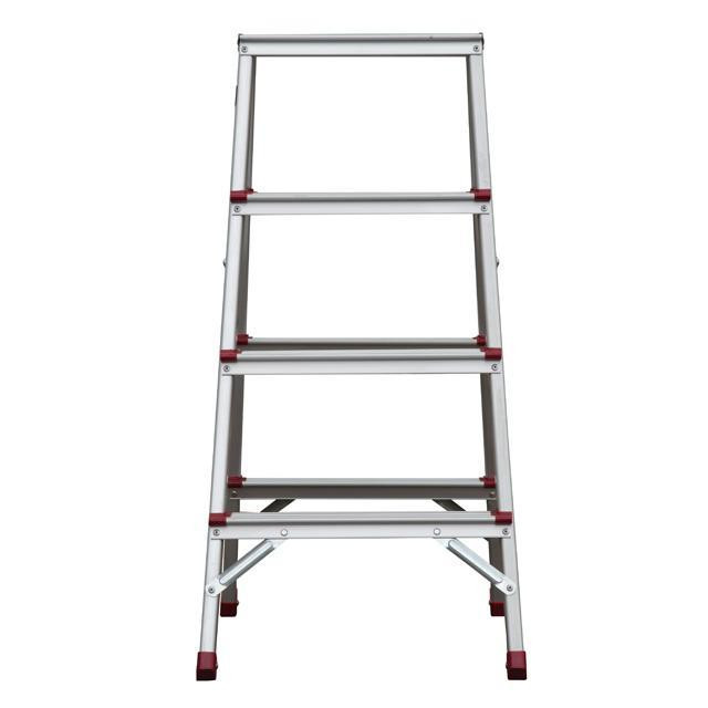Драбина алюмінієва двостороння, 4 сходинки, висота: 876 мм, 150 кг INTERTOOL LT-1104 Київ - фото 3