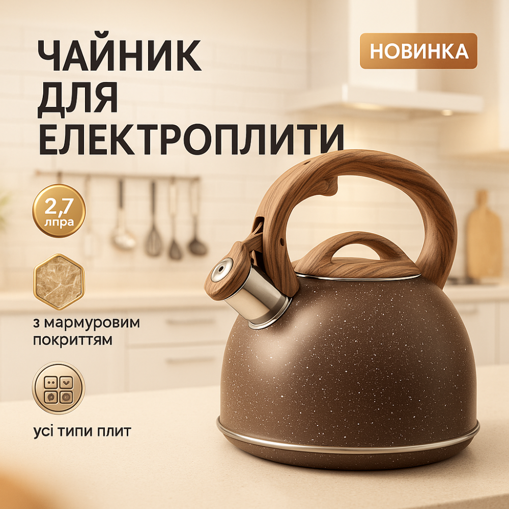 Функциональный чайник из стали со свистком, Прочный чайник со свистком для кухни ID-46 Львов - изображение 10