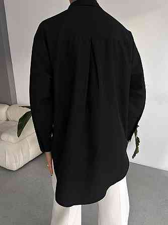 Женская базовая оверсайз рубашка с декором на карманах 65% коттон и 35% полиэстер Одесса