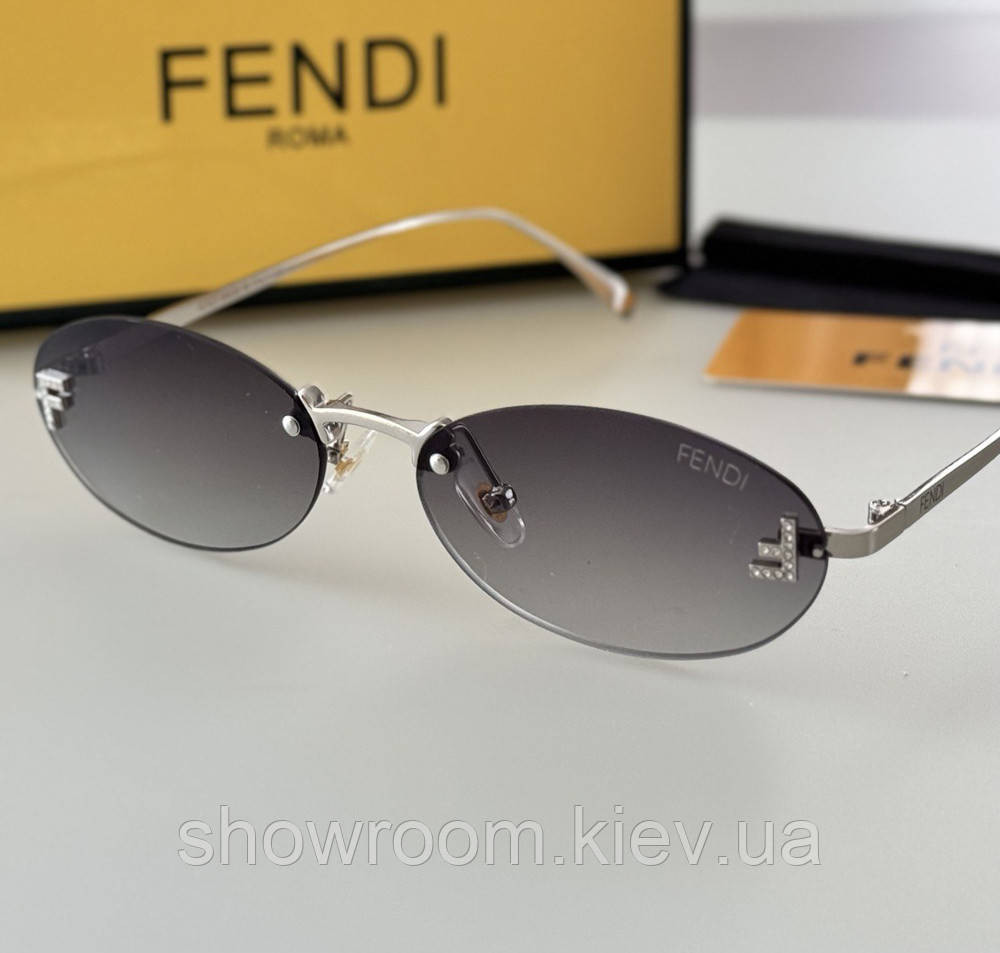 Жіночі брендові безоправні окуляри Fendi (48400) grey Київ - фото 4