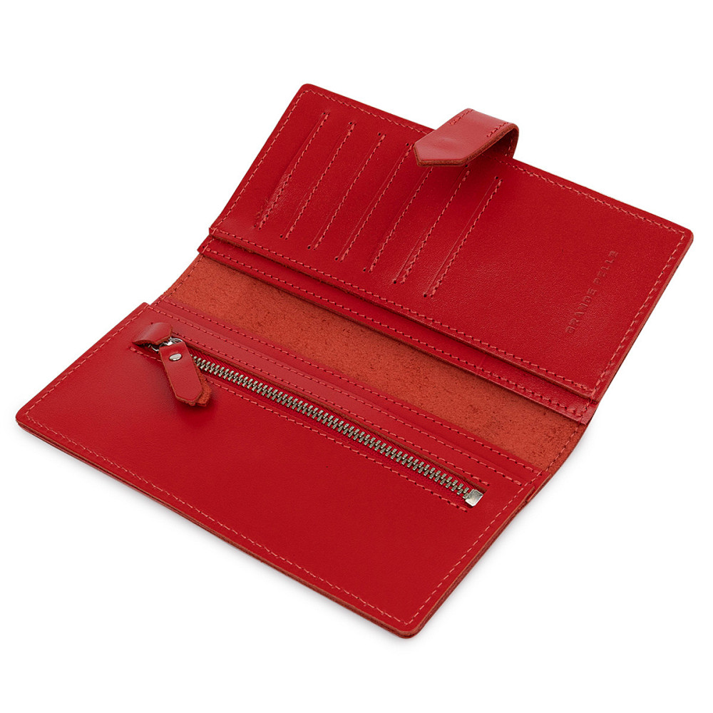 Шкіряне жіноче портмоне GRANDE PELLE 11516 Червоний Київ - фото 7