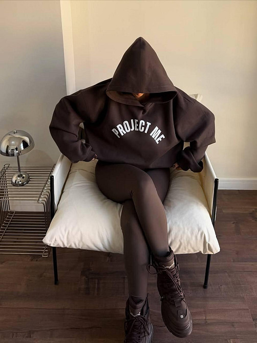 Жіночий стильний теплий костюм худі+лосини трьохнитка+мікродайвінг на флісі Одеса - фото 1