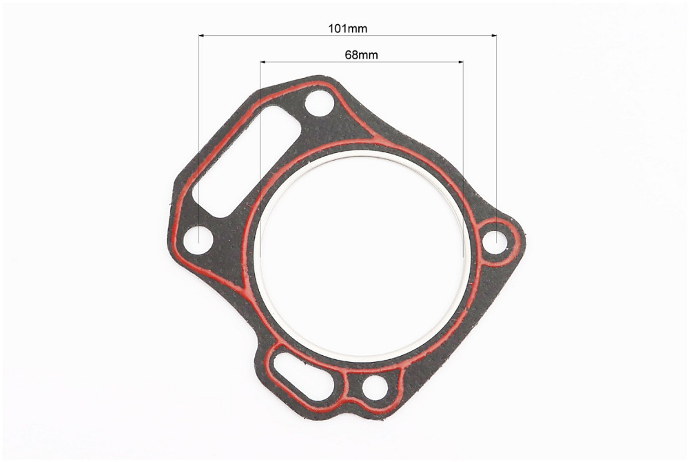 Прокладка головки циліндра 168F-68mm, (пароніт, червона нитка) Київ - фото 2