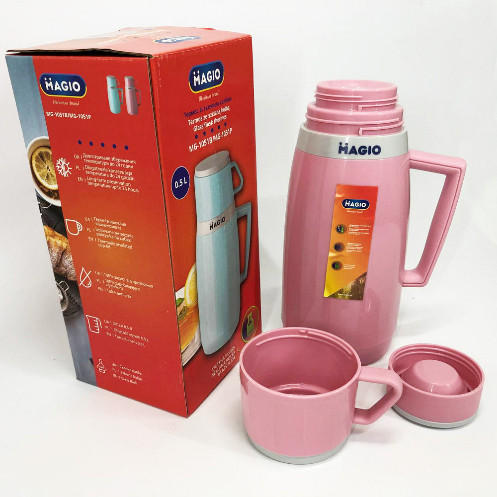 Термочашки для гарячих напоїв Magio MG-1051P 500 мл, Найкращий термос, Термос для гарячого чаю ZE-82 Львів - фото 9