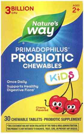 Пробіотики для дітей Nature's Way Primadophilus 3 млрд CFU 30 таблеток Вишня Київ