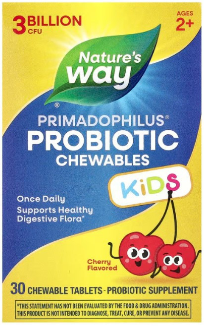 Пробіотики для дітей Nature's Way Primadophilus 3 млрд CFU 30 таблеток Вишня Київ - фото 1