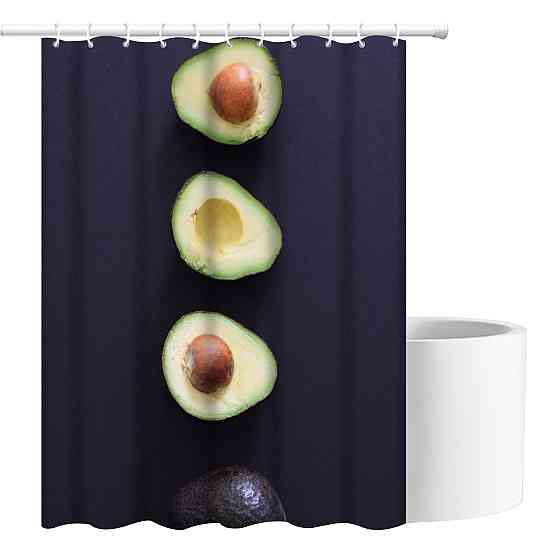 Шторка для ванны из полиэстера водонепроницаемая Bathlux 180x180 см с кольцами, занавеска для ванной комнаты Каменец-Подольский