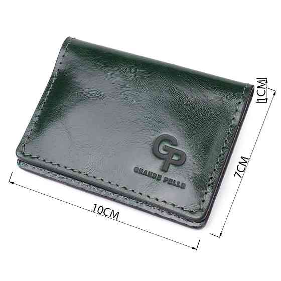 Великолепная обложка на документы из натуральной гладкой кожи GRANDE PELLE 22942 Зеленый Киев