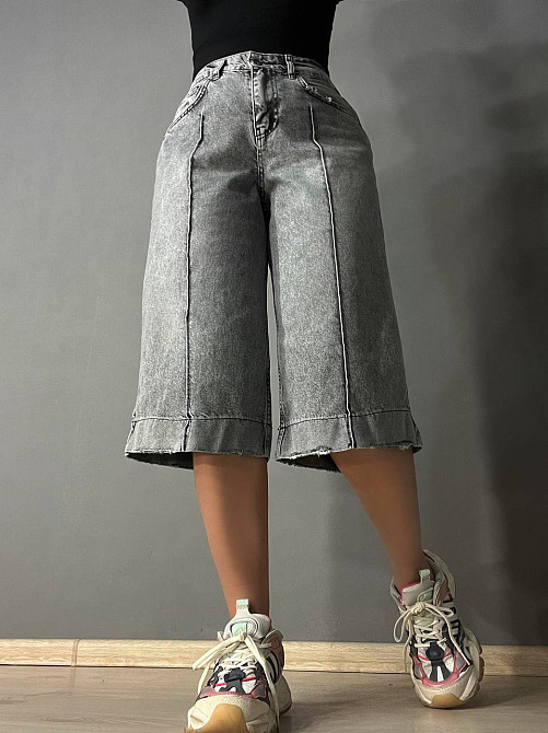 Шорты женские джинсовые Sherocco 391 бермуды длинные с манжетами и стрелкой серые, серый, 25, 25, 68 см, 98 см Киев - изображение 11