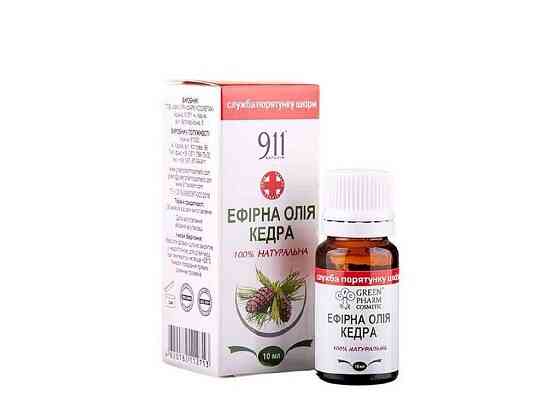 Ефірна олія Кедр 10мл ТМ Green Pharm Київ