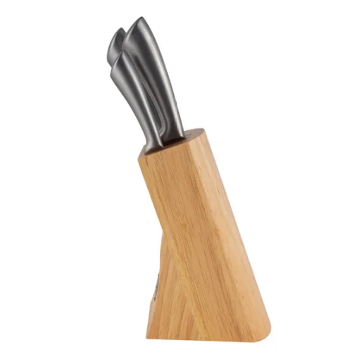 Набір ножів 5 предметів на дерев'яній підставці нержавіюча сталь порожнисті ручки 5130 KAMILLE Житомир - изображение 3