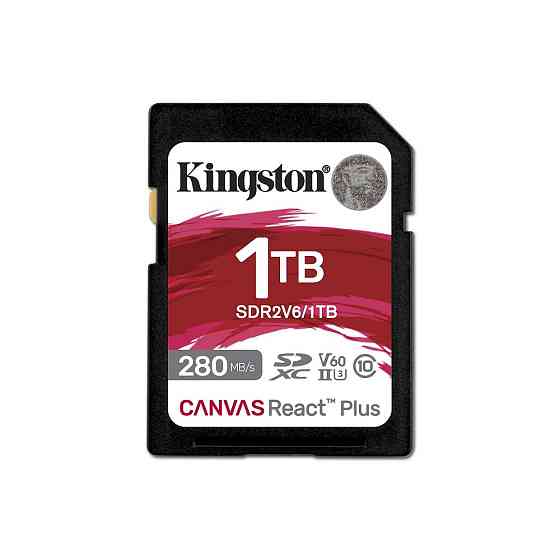 Карта пам'яті SDXC (UHS-II U3) Kingston Canvas React Plus 1Tb class 10 V60 (R280MB/s, W150MB/s) Київ