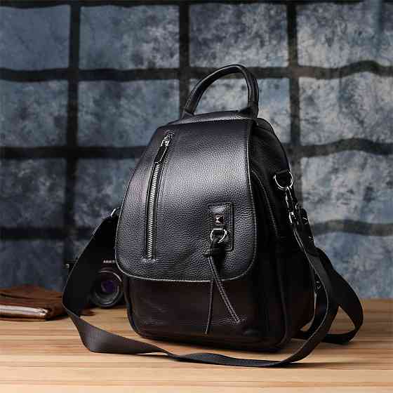 Классический женский рюкзак из натуральной кожи Vintage 23061 Черный Киев