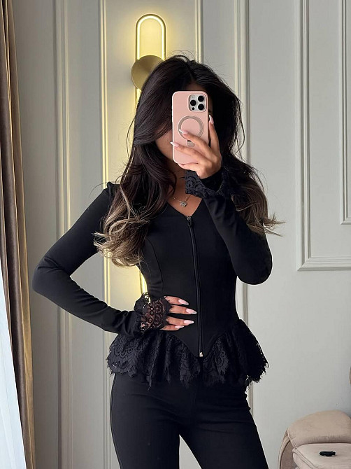 Женский стильный привлекательный костюм с кружевом микродайвинг+гипюр Одесса - изображение 6