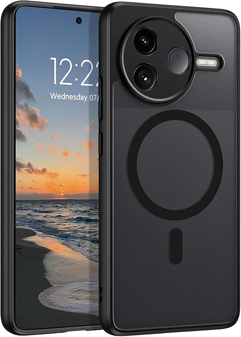 Чохол Telaso для Poco F7 Pro / Redmi K80 5G 6.67" чорний MagSafe сумісний прозорий матовий ударостійкий антижир тонкий повний Київ - фото 1