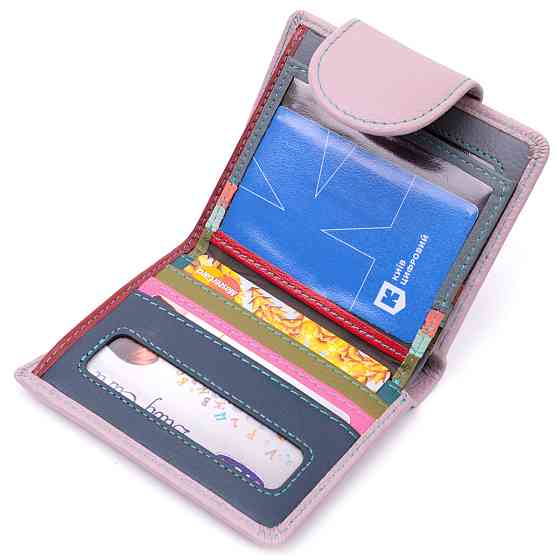 Портмоне з монетницею зовні для стильних жінок шкіряне ST Leather 19456 Бежевий Київ