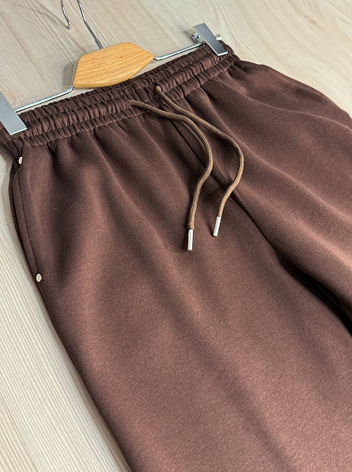 Штани жіночі A-N 27090 джогери спортивні на резинці трикотажні коричневі, коричневий, M Київ - фото 9