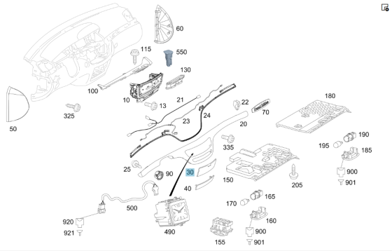 Mercedes-Benz  A2216800378 7J32 Верхня кришка механізму відсіку comand сіра S-class short W221 S-class long V221 Одеса
