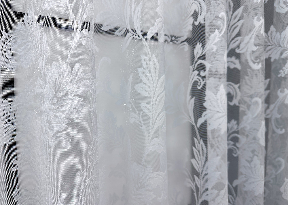 Тюль VR-Textil 1525т Жаккард Белый 300х130 см (42-0607) Киев - изображение 4