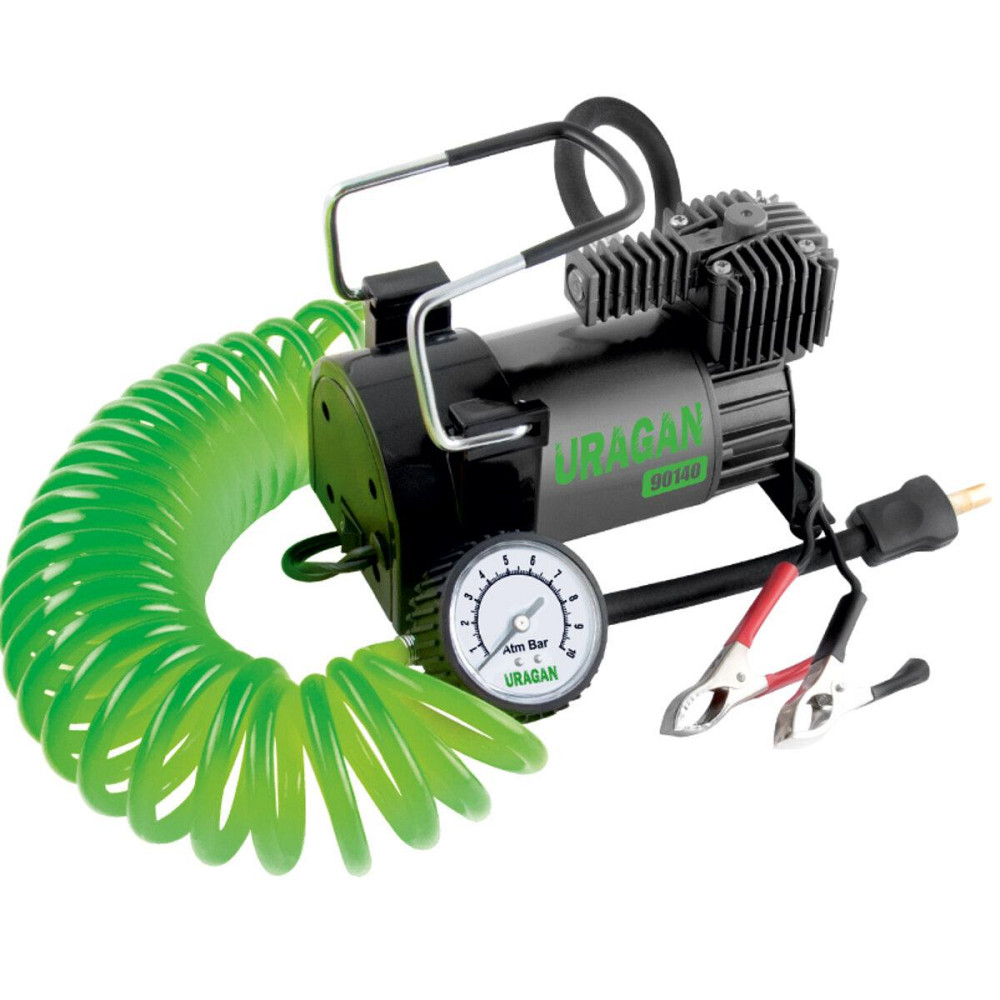 Компрессор автомобильный Uragan с зажимами АКБ Киев - изображение 1