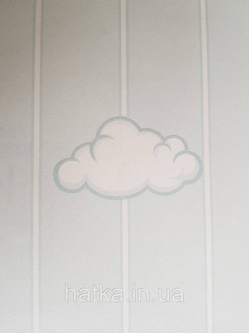 Шпалери вінілові на флізеліні AdaWall Ada Kids метрові дитячі хмари хмари хмари хмаринки білі блакитні на блакитному Київ - фото 3