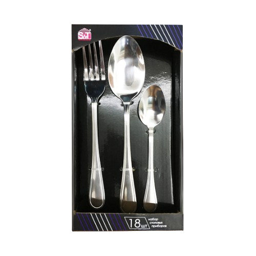Набір столових приборів 18 предметів (виделки - 6шт/ст.ложки - 6шт/десерт.ложки - 6шт) 30502-3 Family-3 S&T Житомир - фото 1