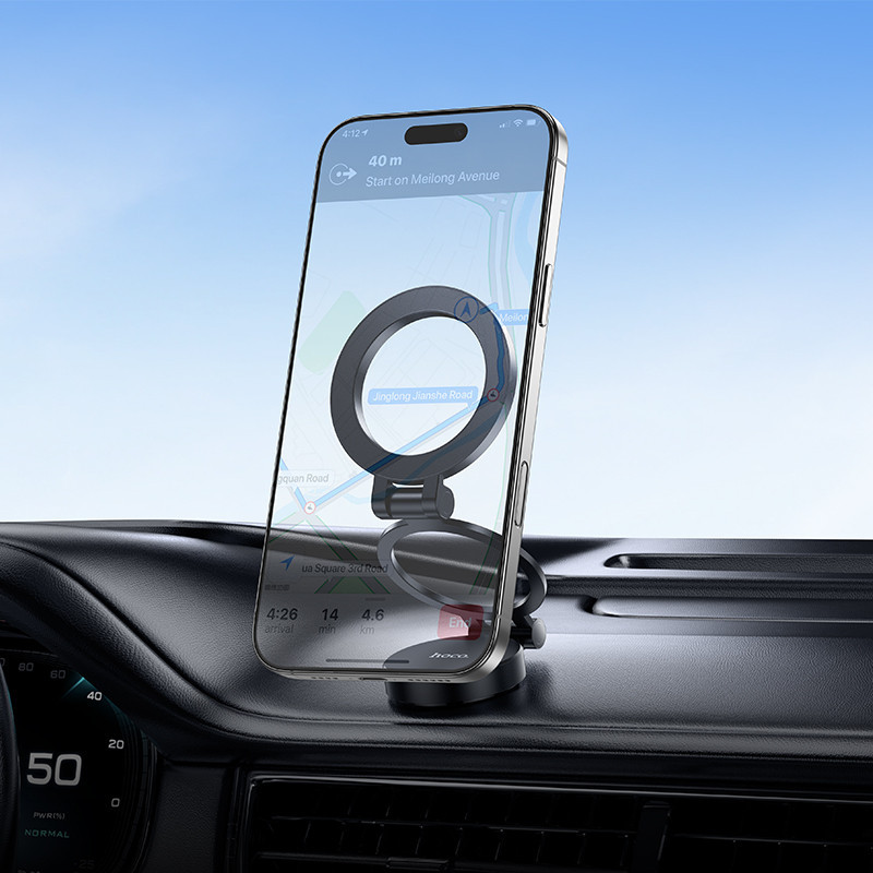 Автотримач для телефона HOCO H98 Rider folding Ring Magnetic Car holder(center console) Black Ковель - фото 7