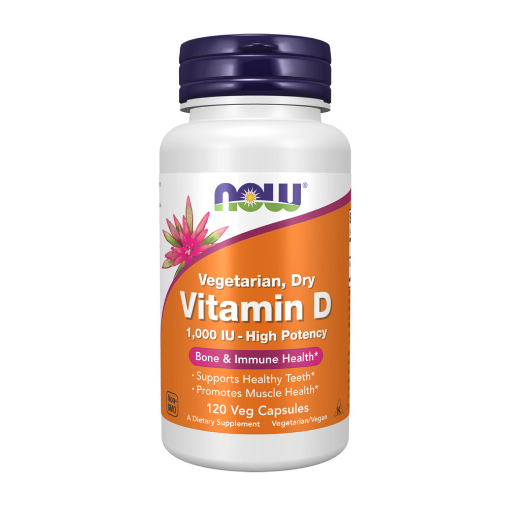 Витамины NOW Витамин Д3 Vitamin D 1000 IU Dry 120 капс Киев - изображение 1