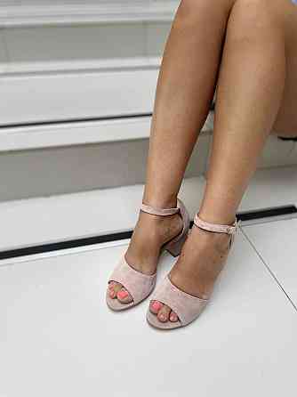 Nivelle Босоніжки жіночі пудрові з натуральної замші NIVELLE 1468/6015-6033 літні на підборах / Коломыя