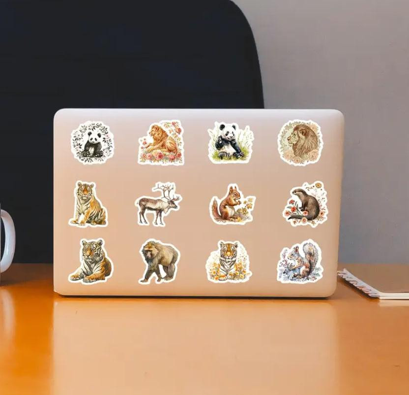 Наклейки с реалистичными животными в Африке. Водонепроницаемые стикеры, стикерпак 50 шт. Киев - изображение 3