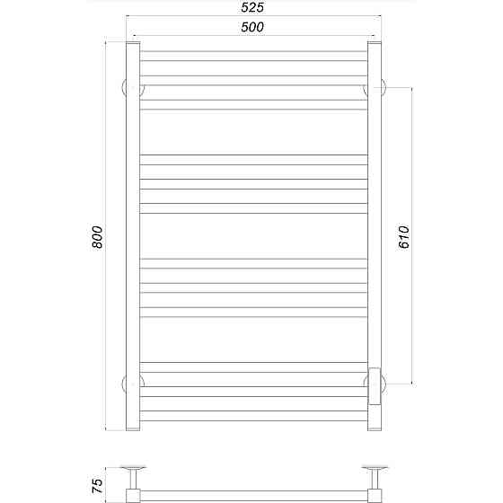 Полотенцесушитель UNIO MS EU 800-500-12 Модена электро (000022550) Киев