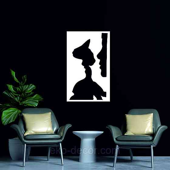 Декоративное настенное Панно «Силуэт», Декор на стену 110*67 см, Белый Киев