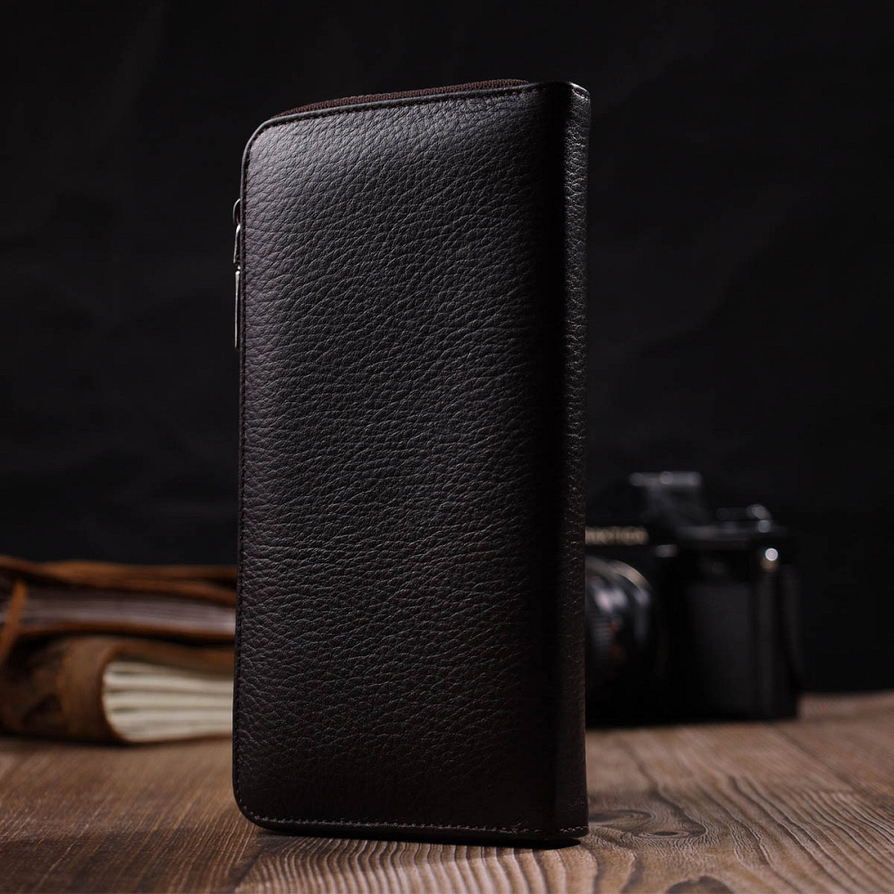 Зручний жіночий гаманець із натуральної зернистої шкіри BOND 21981 Коричневий Київ - фото 7