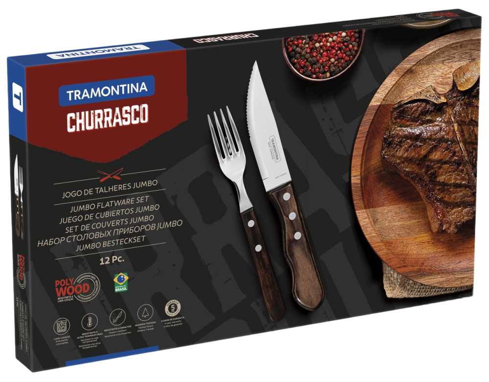 Набір приборів для гриля Tramontina Barbecue Polywood, 12 предметів (6584535) Київ - фото 1