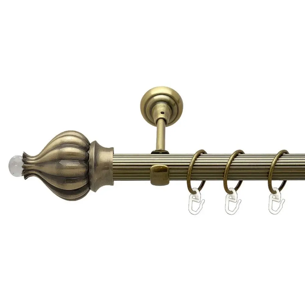 Карниз Orvit Таджа-Кристал металевий однорядний відкритий рифлена труба кільце металеве Антик 25 мм 300 см Львов - изображение 1