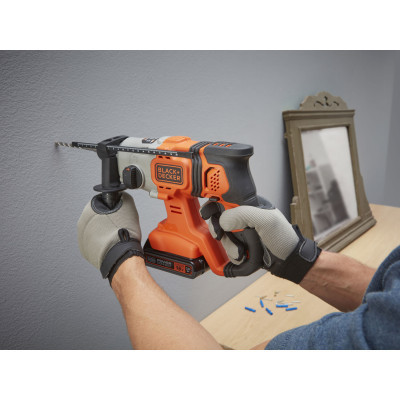 Перфоратор Black&Decker SDS-Plus,18 В, 2Ah, 1.2 Дж, 3 режима, сумка, 2.2 кг (BCD900D1S) Винница - изображение 7