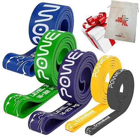 Эспандер петля (резинка для фитнеса и кроссфита) PowerPlay PP_0016 набор 5шт. сопротивление 2-45кг. (суммарно 121кг.) Киев